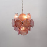 Lunaria Disc Glass Curated Mouth-Blown Frosted G – full fixture elevation view