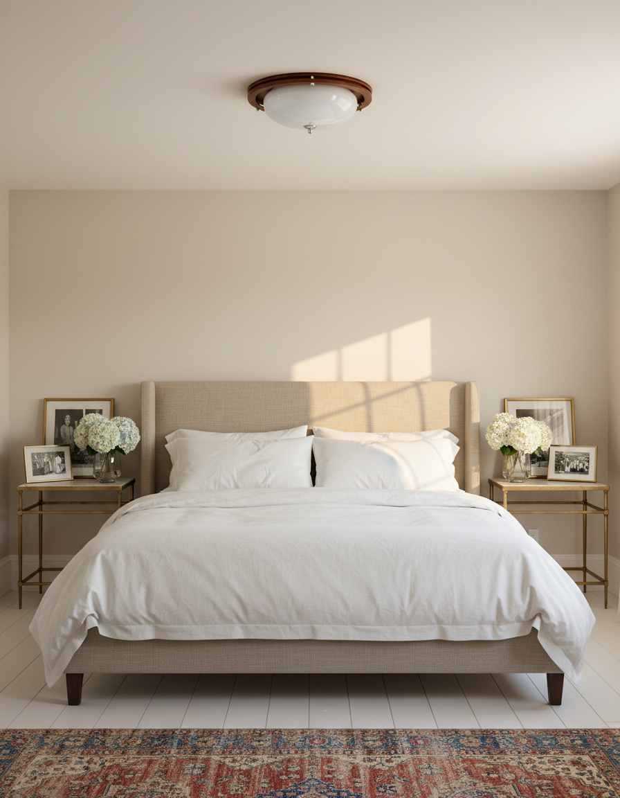 Lunaro Hand-Blown Frosted Flush Mount – side angled contour profile