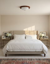 Lunaro Hand-Blown Frosted Flush Mount – side angled contour profile