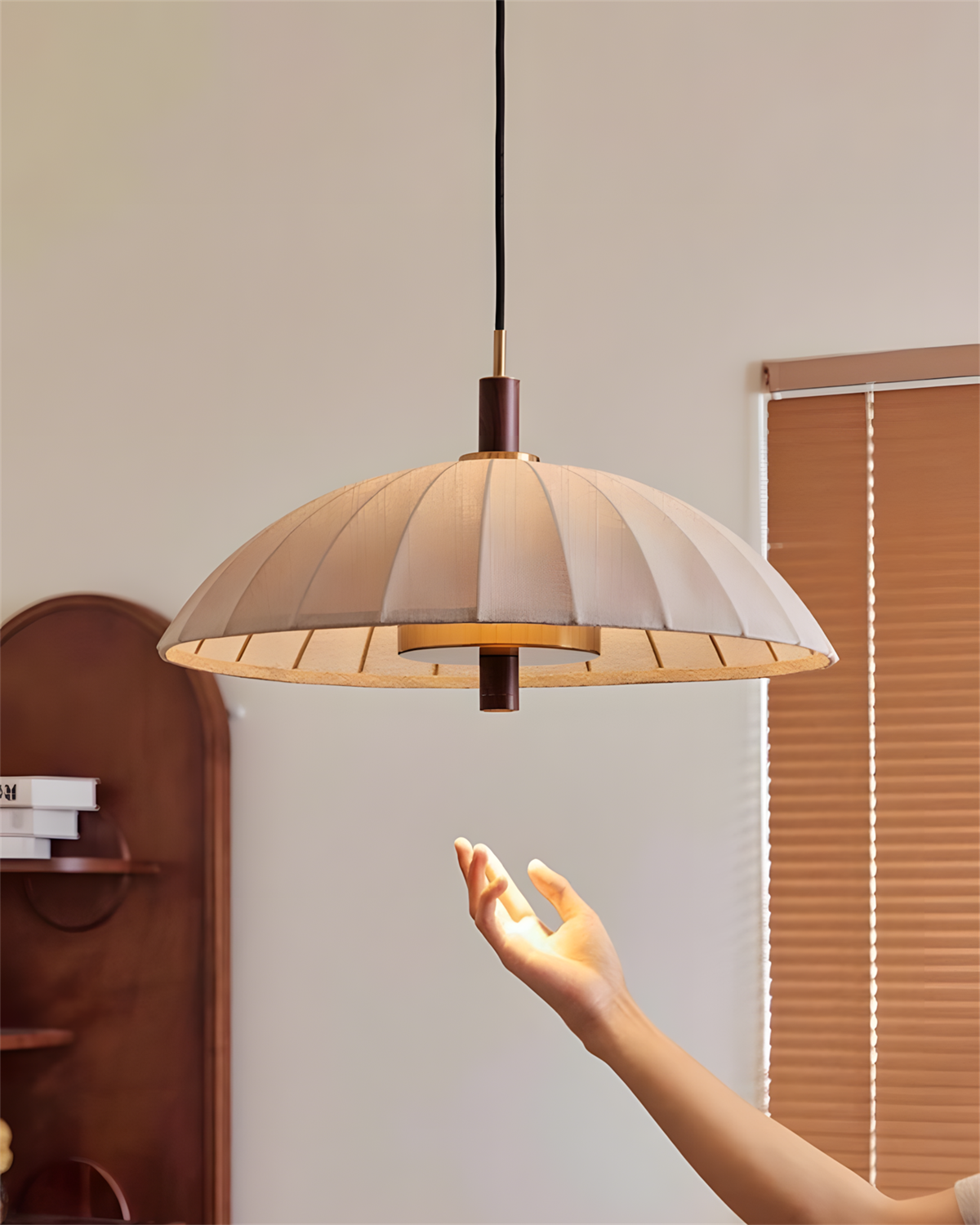 Lunaro Hand-Blown Frosted Flush Mount installed in residential dining space