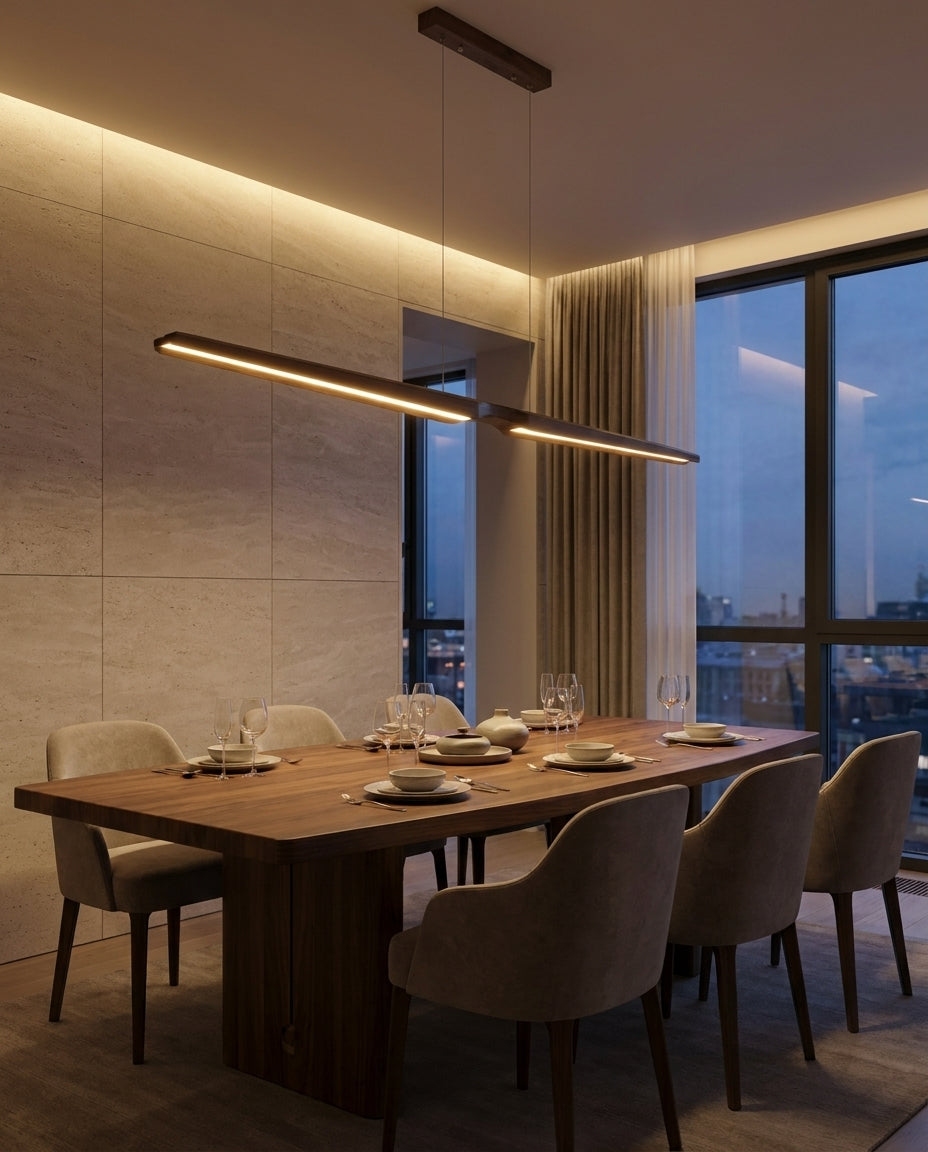 Lunaro Woodline Chandelier – Ambient Illumination in Luxury Interior Setting View 14