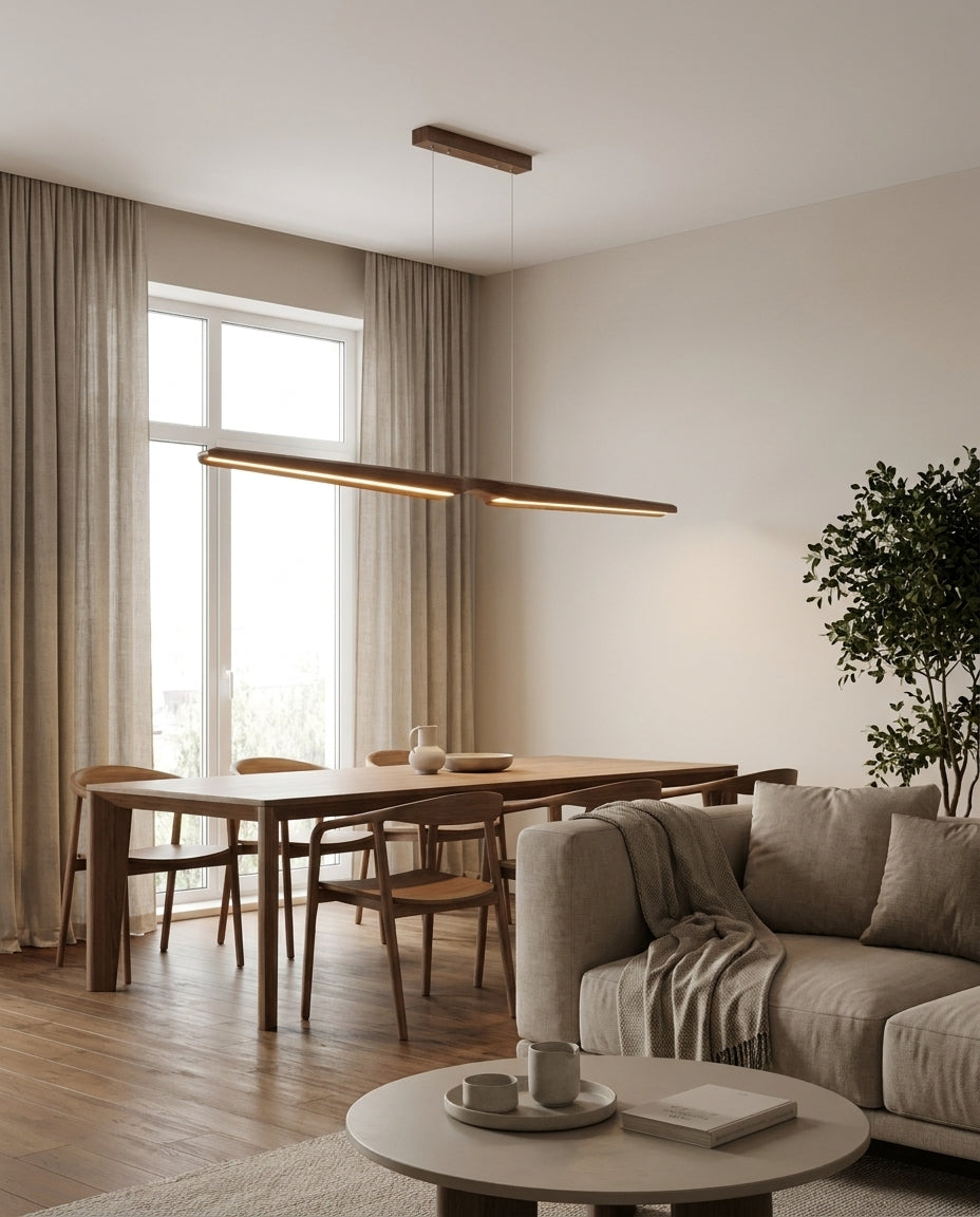 Lunaro Woodline Chandelier – Handcrafted Material Texture and Detail View