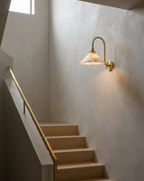 Lunelle Alabaster Curated Alabaster Wall Sconce – handcrafted surface texture