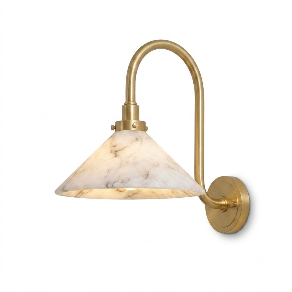 Lunelle Alabaster Curated Alabaster Wall Sconce – unlit natural material contrast