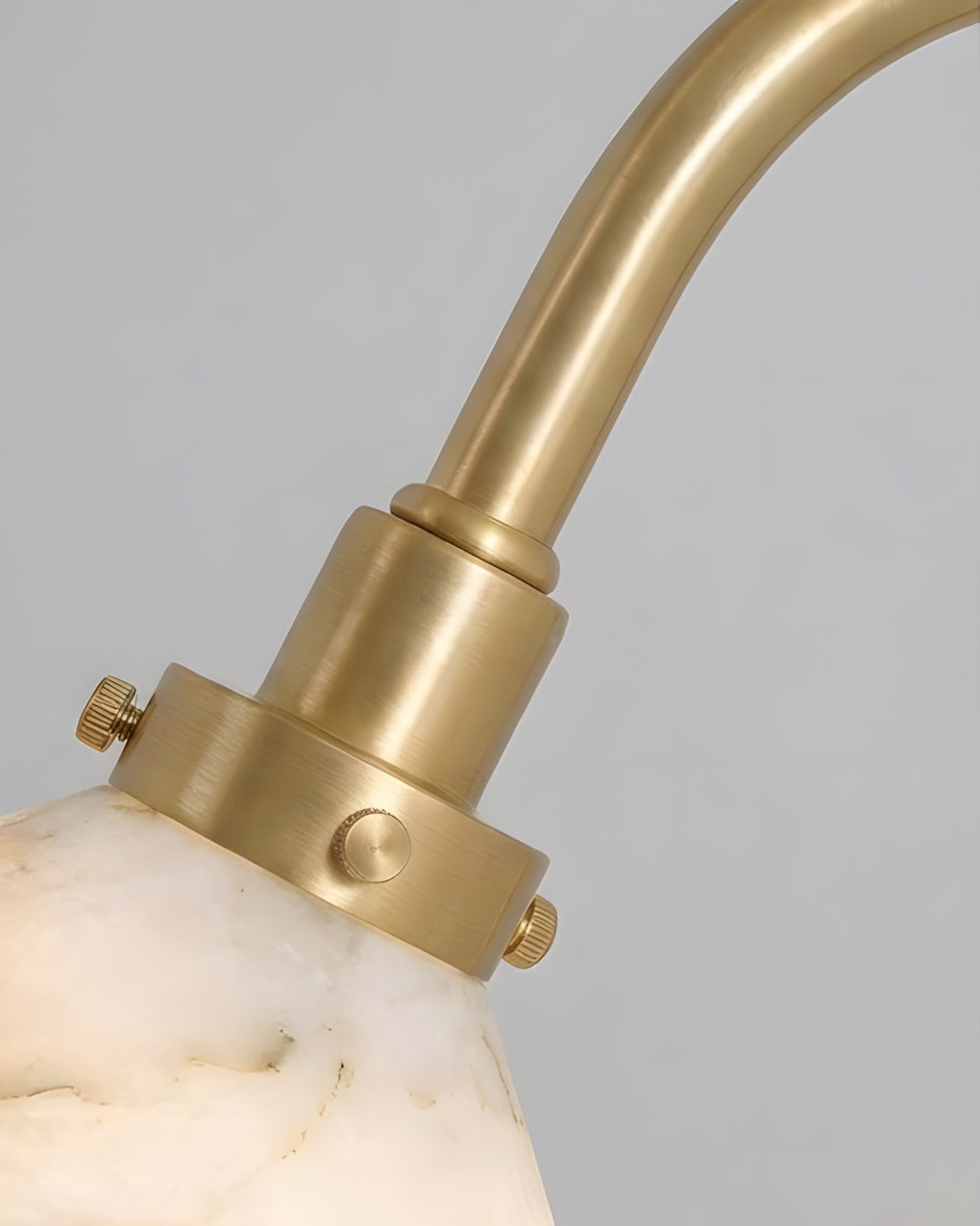 Lunelle Alabaster Curated Alabaster Wall Sconce – side angled contour profile