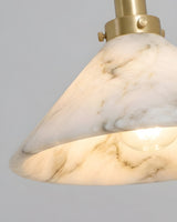 Lunelle Alabaster Curated Alabaster Wall Sconce – full fixture elevation view