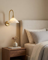 Lunelle Alabaster Curated Alabaster Wall Sconce – spatial dining room perspective
