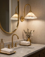 Lunelle Alabaster Curated Alabaster Wall Sconce – structural canopy joint detail