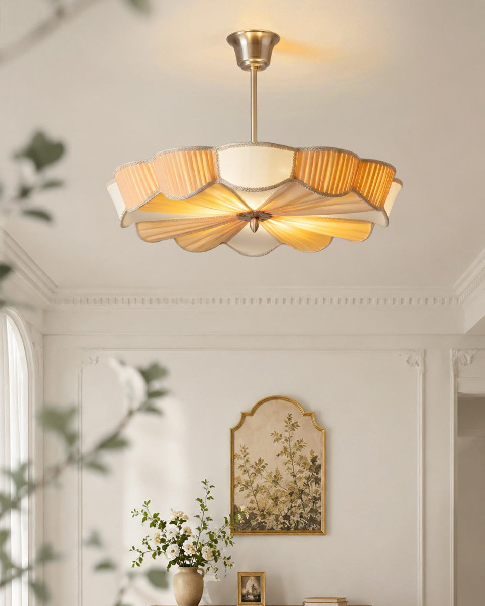 Lunessa Curated Solid Brass Flush Mount Ceiling installed in residential dining space