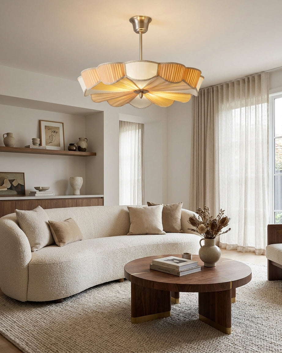 Lunessa Curated Solid Brass Flush Mount Ceiling – dimensional scale reference