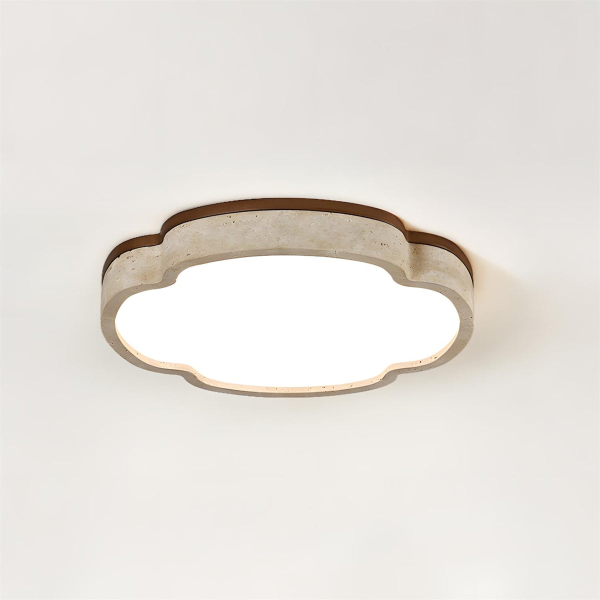 Lunet Curated Yellow Travertine Flush Mount Ceil – Dia 37cm x H 6.5cm  ∅ 14.5 x H 2.6 finish configuration