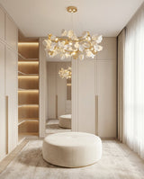 Lunévia Curated Hand-Thrown Ceramic Chandelier – side angled contour profile