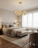 Lunévia Curated Hand-Thrown Ceramic Chandelier – full fixture elevation view