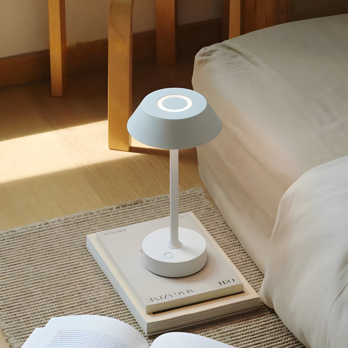 Luno Curated Optical Acrylic Table Lamp – macro detail view