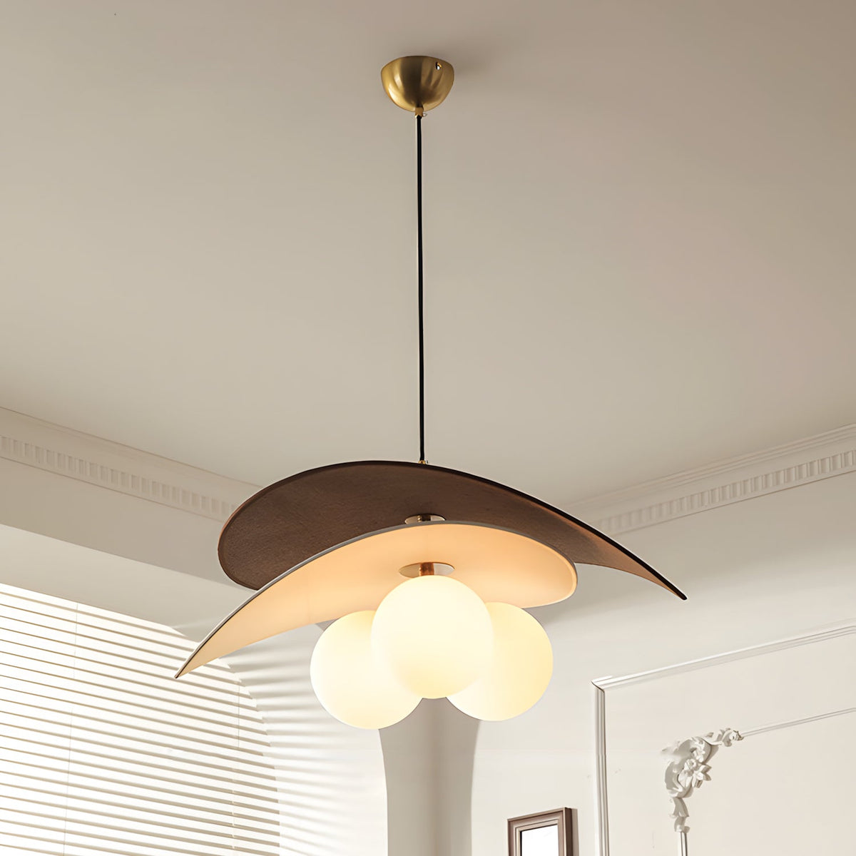 Lunova Curated Mouth-Blown Frosted Glass Pendant – Dia 60cm x H 18cm  ∅ 23.6 x H 7 finish configuration