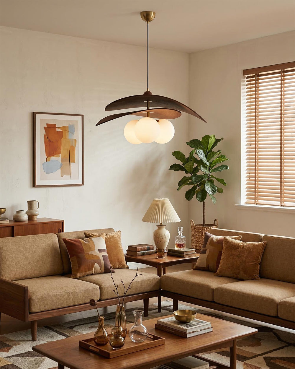 Lunova Curated Mouth-Blown Frosted Glass Pendant