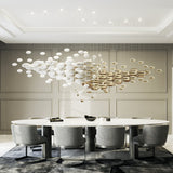 Lustre Bowl Collection Curated Mouth-Blown Frost installed in residential dining space