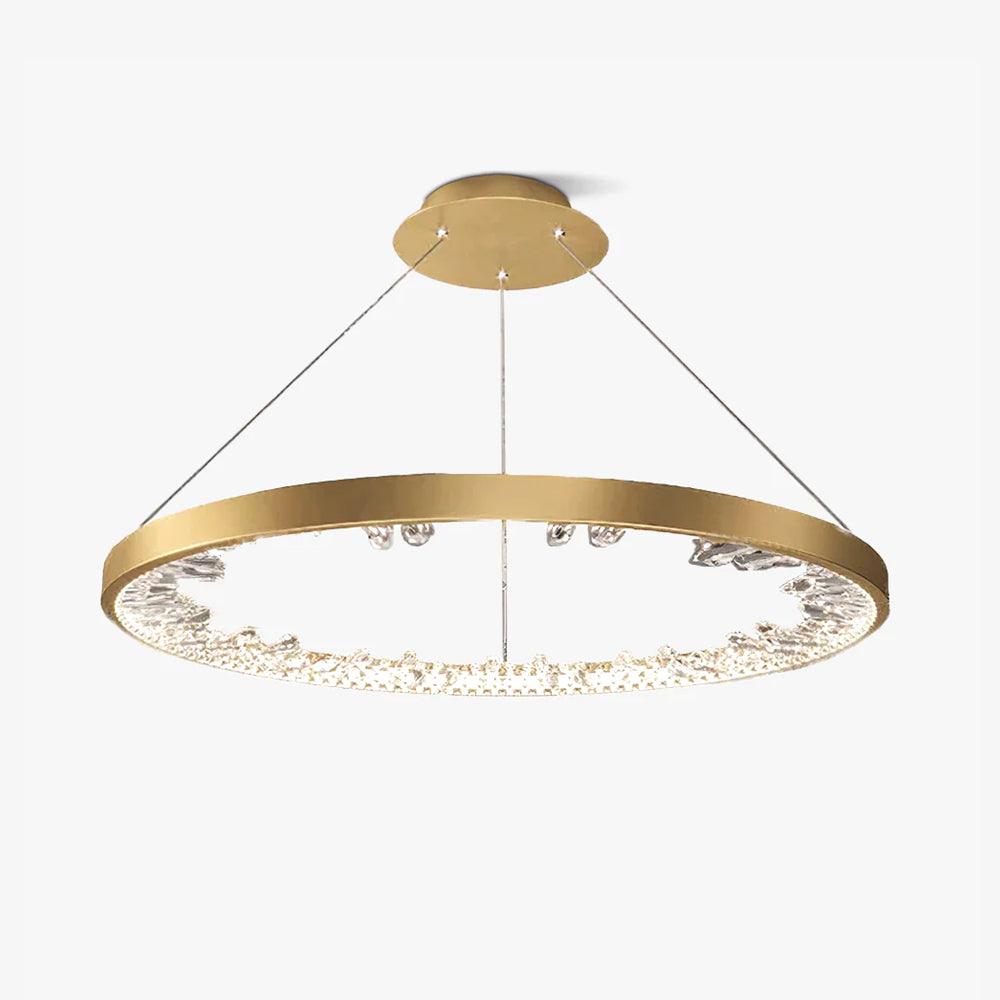 Luxury Circle Crystal Curated K9 Bohemian Crysta – full fixture elevation view