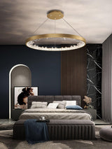 Luxury Circle Crystal Curated K9 Bohemian Crysta – illuminated warm ambiance setting