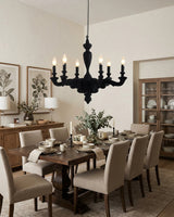Lvoria Curated Iron & Glass Chandelier – macro detail view