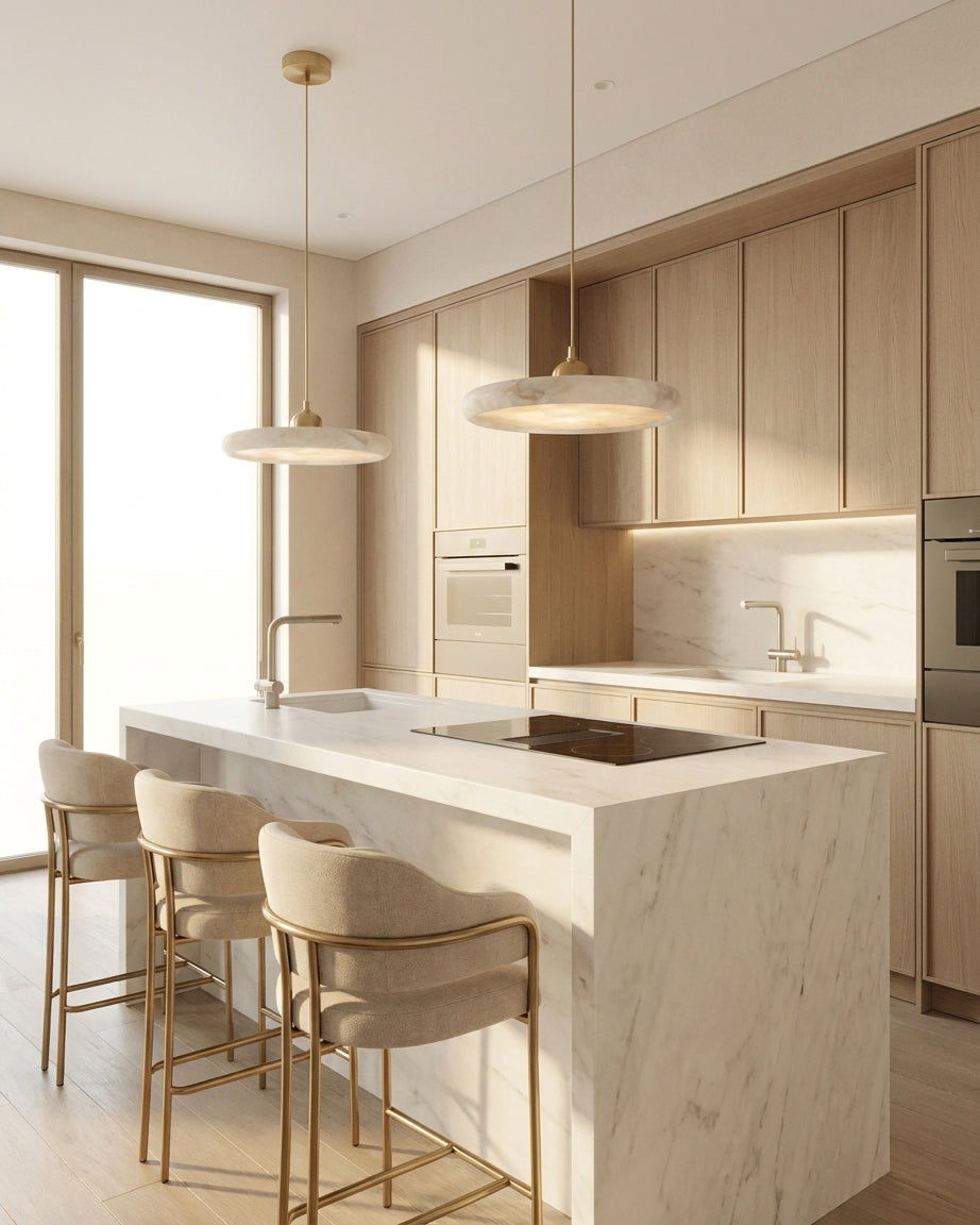 Lydia Alabaster Pendant Light – Ambient Illumination in Luxury Interior Setting View 7