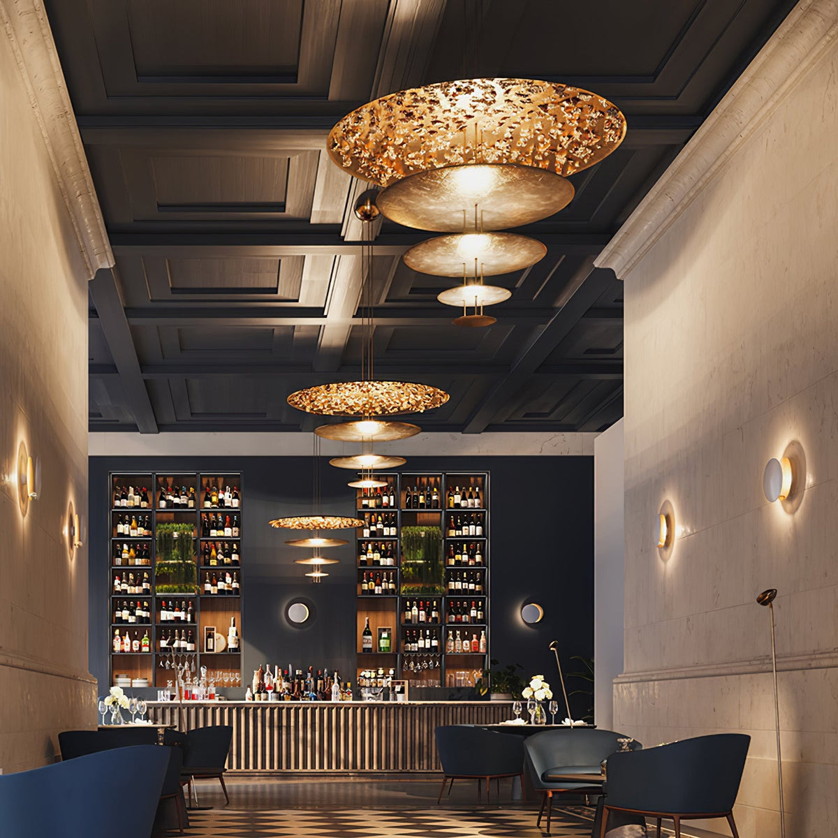 Modern Machine Chandelier – Ambient Illumination in Luxury Interior Setting View 14