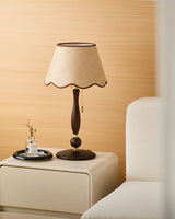 Madera Scallop Curated Solid Brass Table Lamp – full fixture elevation view