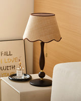 Madera Scallop Curated Solid Brass Table Lamp – side angled contour profile