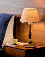 Madera Scallop Curated Solid Brass Table Lamp – macro detail view #1