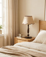 Madera Scallop Curated Solid Brass Table Lamp – handcrafted surface texture