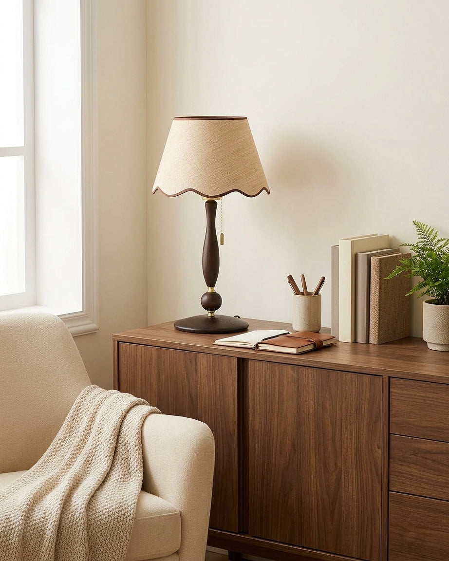Madera Scallop Curated Solid Brass Table Lamp – architectural ceiling profile