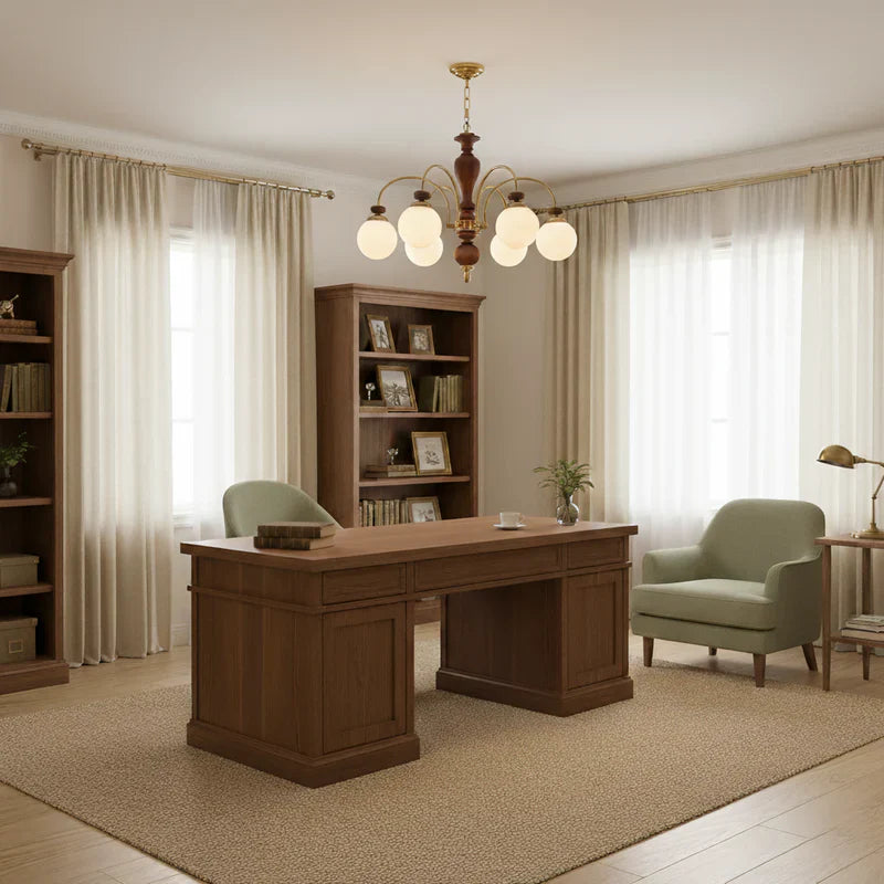 Black Walnut Chandelier View 7 | Maglen Black Walnut Chandelier | The Black Walnut Gallery | JINSHE | JINSHE