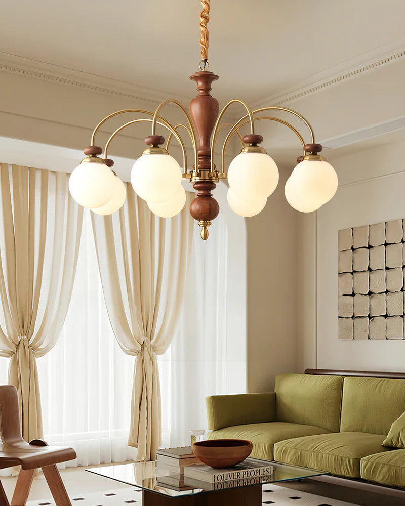 Black Walnut Chandelier View 2 | Maglen Black Walnut Chandelier | The Black Walnut Gallery | JINSHE | JINSHE