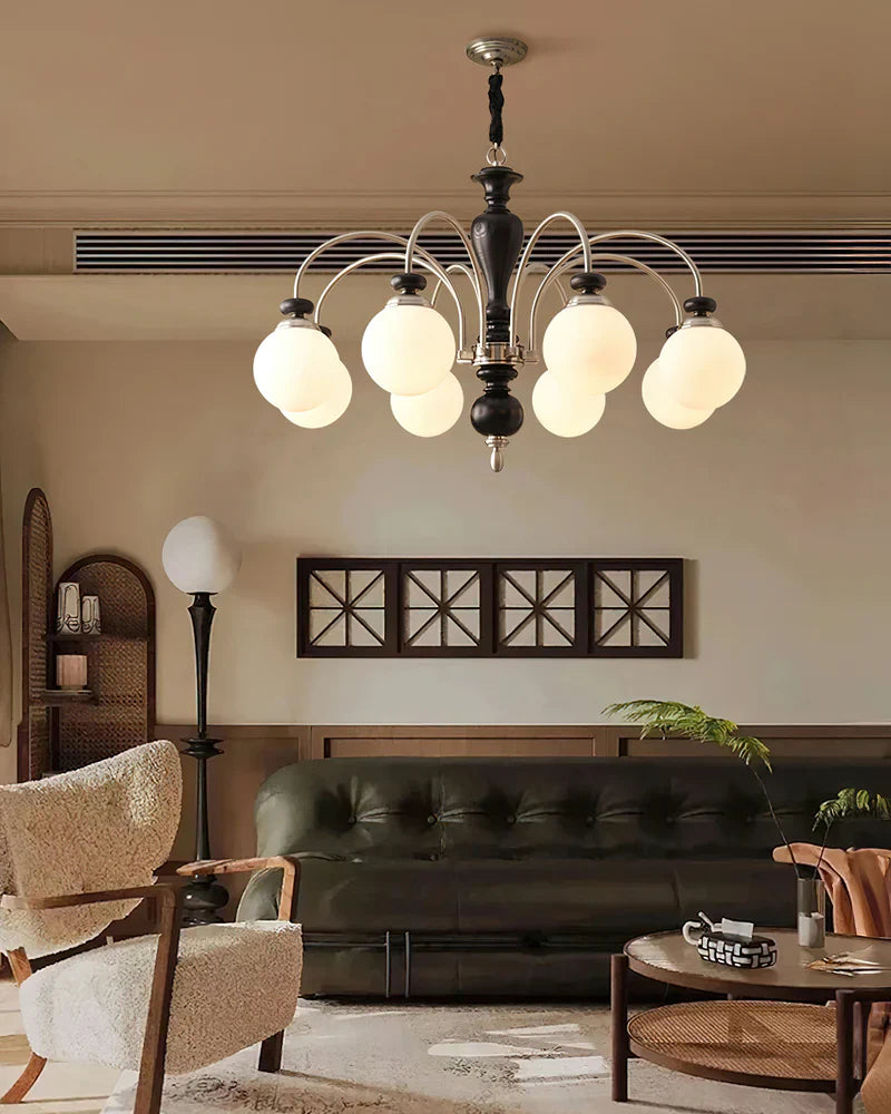 Black Walnut Chandelier View 4 | Maglen Black Walnut Chandelier | The Black Walnut Gallery | JINSHE | JINSHE
