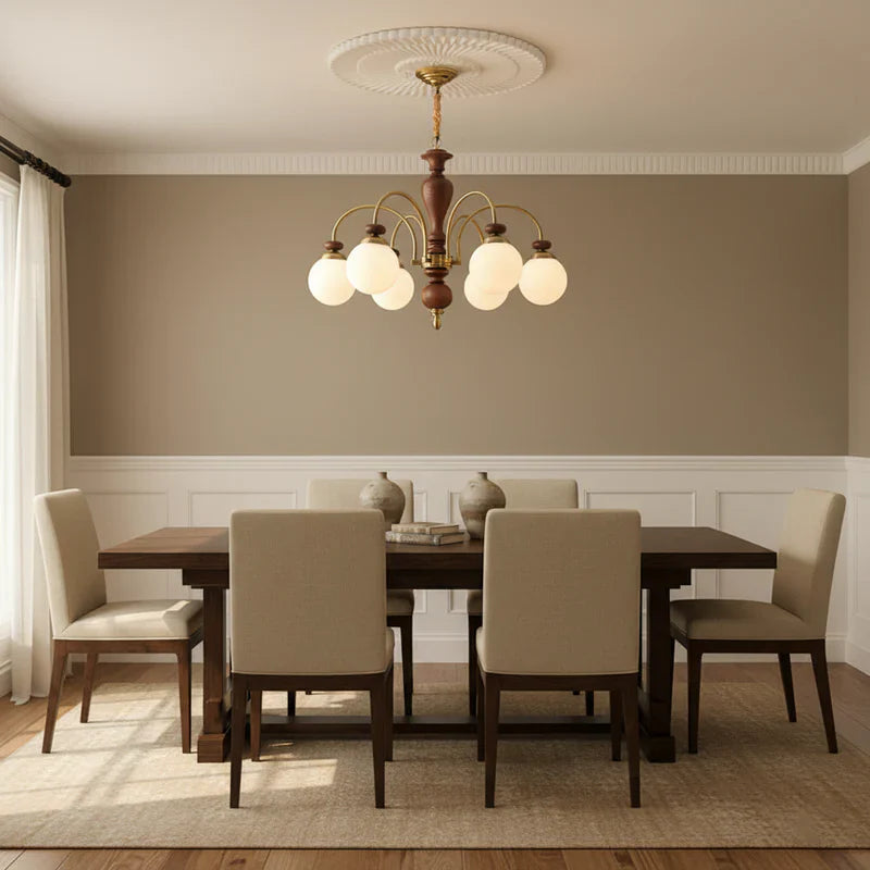 Black Walnut Chandelier View 3 | Maglen Black Walnut Chandelier | The Black Walnut Gallery | JINSHE | JINSHE