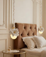 Magnelle Curated Iron & Glass Pendant Light warm illuminated room view