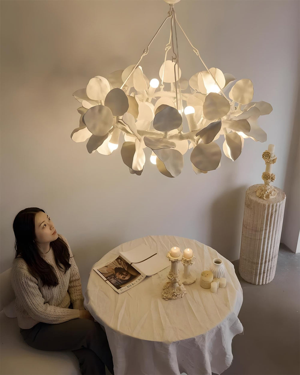 Magnolia Crown Curated Iron & Glass Chandelier