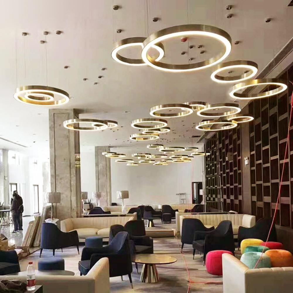 Ring LED Curated Optical Acrylic Chandelier
