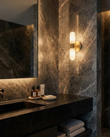 Alabaster craftsmanship detail on Mallory Alabaster Curated Alabaster Wall Sconce