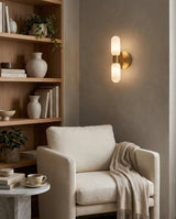 Mallory Alabaster Curated Alabaster Wall Sconce – handcrafted surface texture