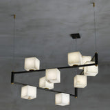 Alabaster Square Box Curated Alabaster Chandelie – structural canopy joint detail #1