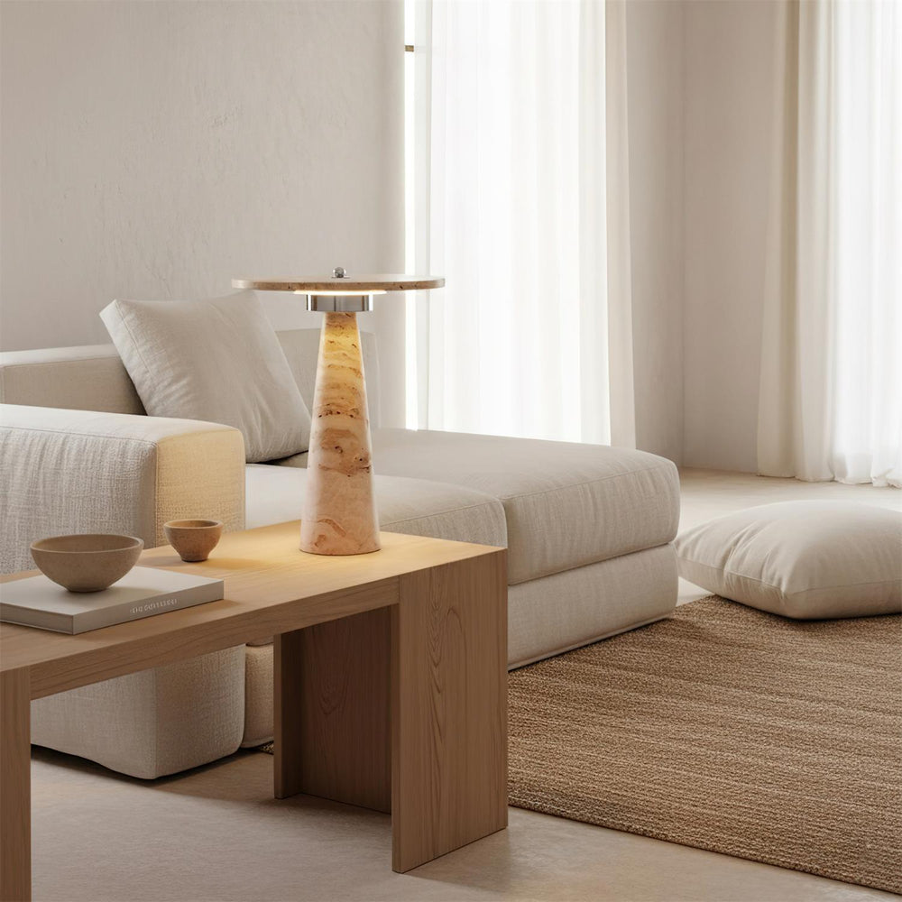 Mareen Curated Yellow Travertine Table Lamp