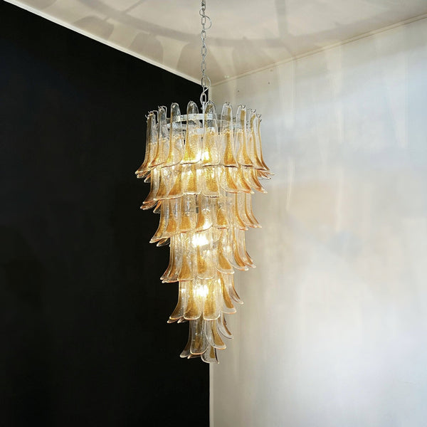 Marigold Glass Curated Amber Art Glass Chandelie