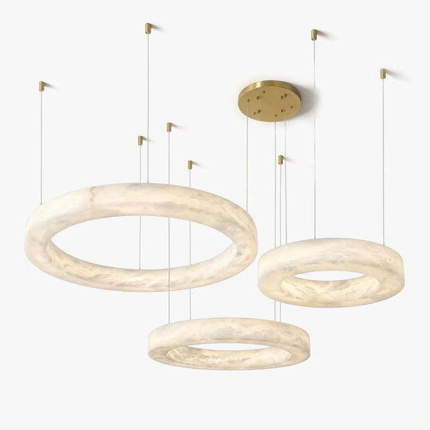 Natural Spanish Alabaster Marika Chandelier | Modern Luxury Lighting | JINSHE