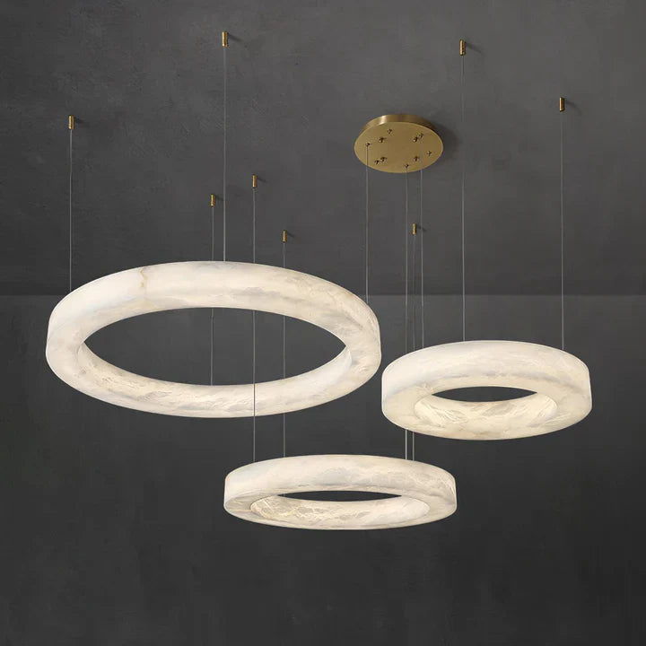 Spanish Alabaster Chandelier View 10 | Natural Spanish Alabaster Marika Chandelier | Modern Luxury Lighting | JINSHE | JINSHE