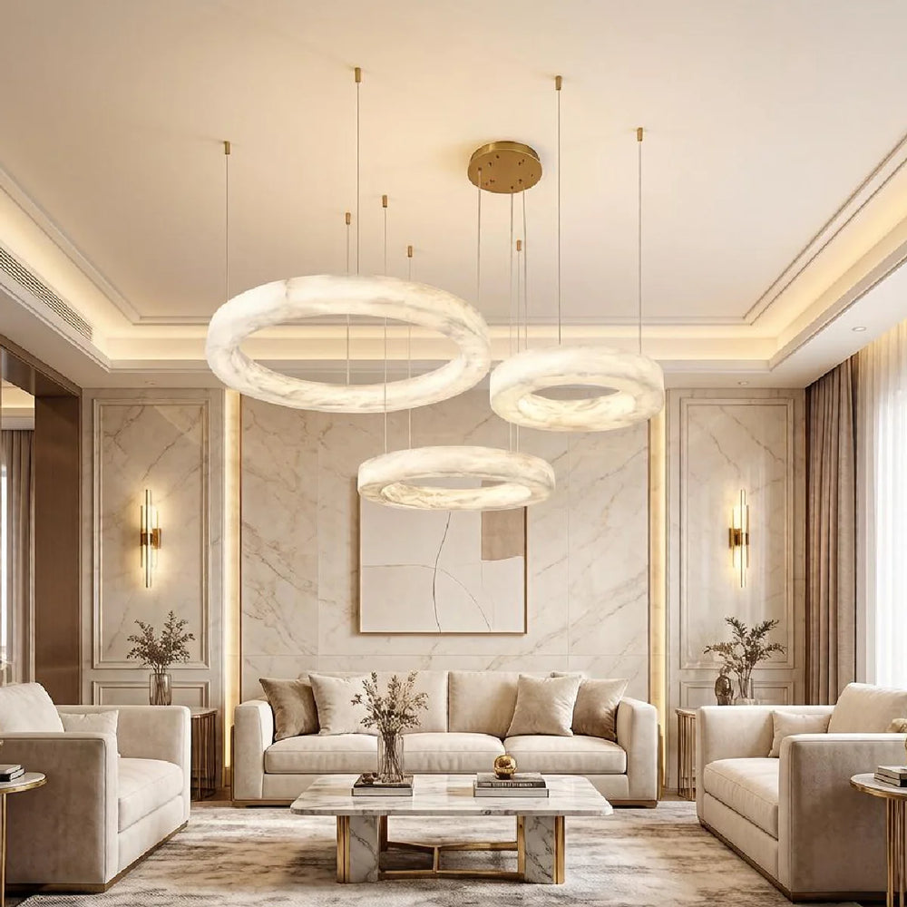 Marika Alabaster Curated Alabaster Chandelier