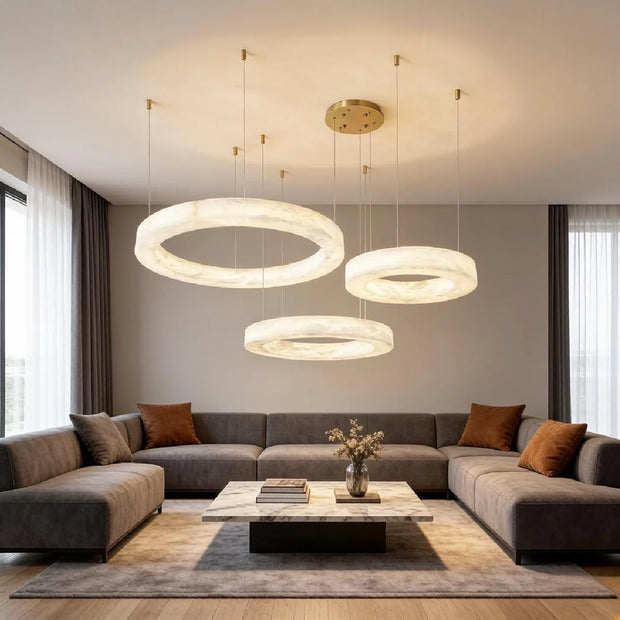 Natural Spanish Alabaster Marika Chandelier | Modern Luxury Lighting | JINSHE