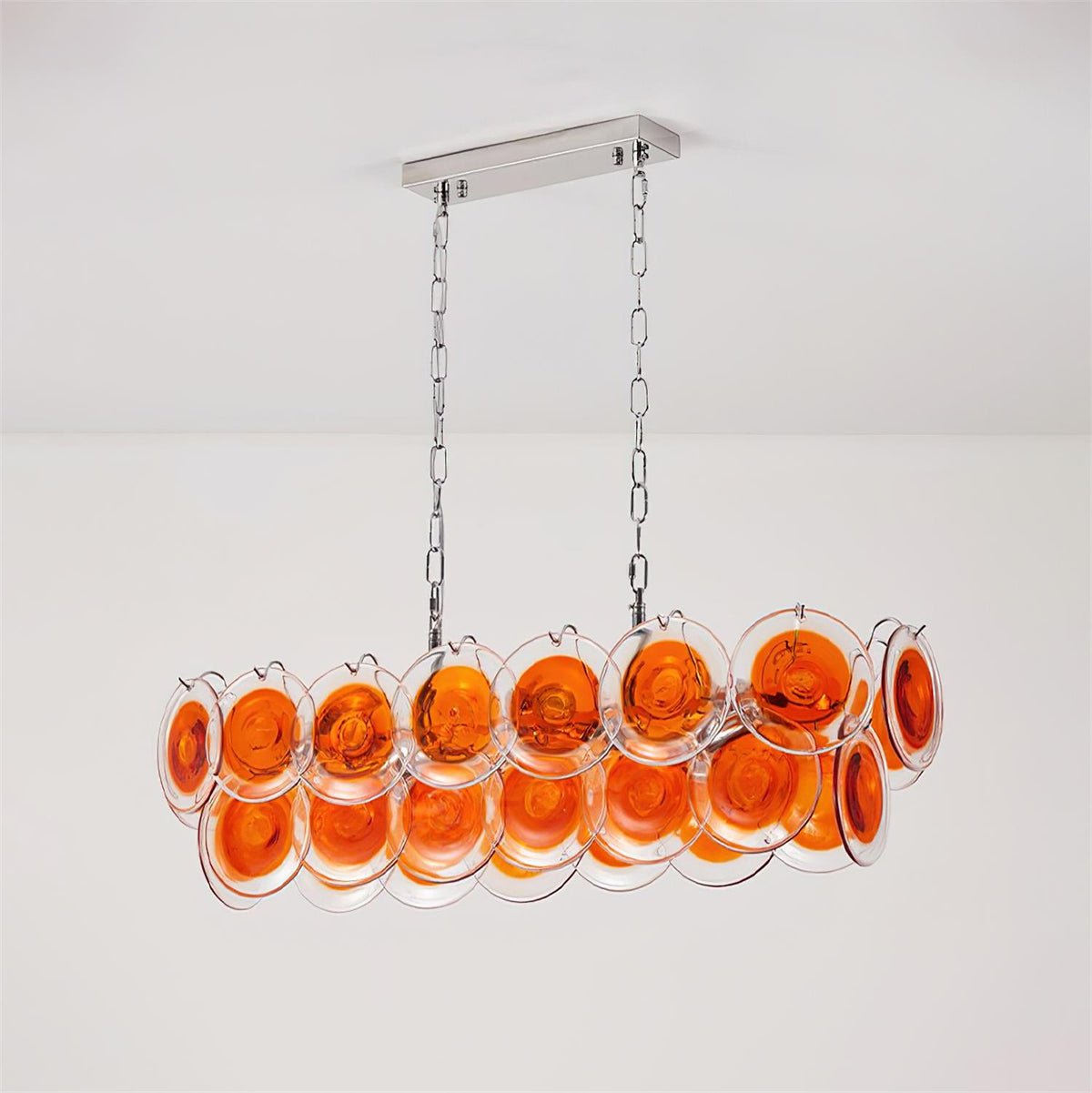 Marisca Curated Amber Art Glass Chandelier – architectural ceiling profile