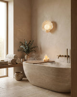 Marisca Alabaster Curated Alabaster Wall Sconce – architectural ceiling profile