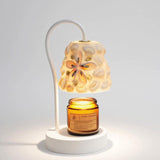 Marivelle Candle Warmer Curated Mouth-Blown Fros – illuminated warm ambiance setting #1